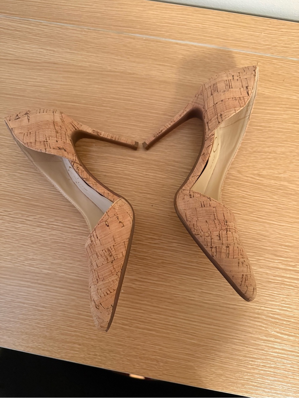 Jessica Simpson Cork Pointed-Toe Pumps in Tan - Picture 6 of 9
